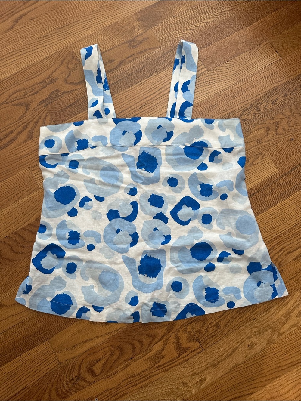 Blue Spot Print Square-Neck Camisole